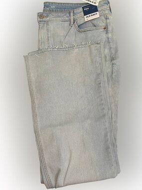NWT Old Navy Higher High-Rise Raw Ankle Flare Light Wash Jeans Size 20